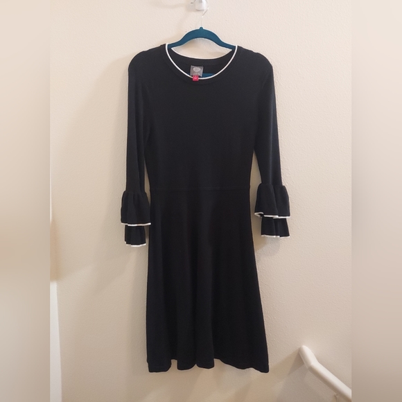 Vince Camuto Fit and Flare Ruffle Sleeve Sweater Dress, Size S - Picture 3 of 10